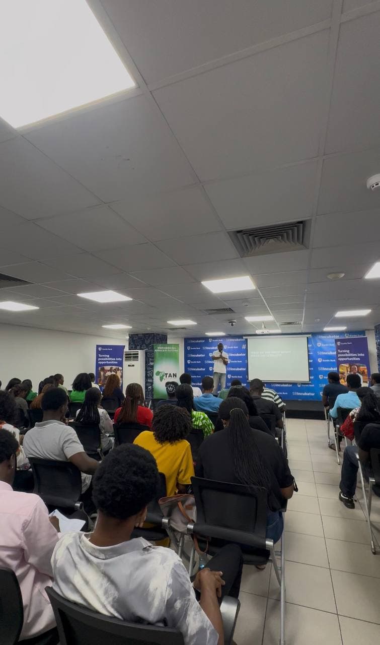 Members at the TAN financial literacy talk at Stanbic bank incubator